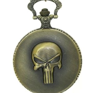 New punisher skull skeleton pocket watch